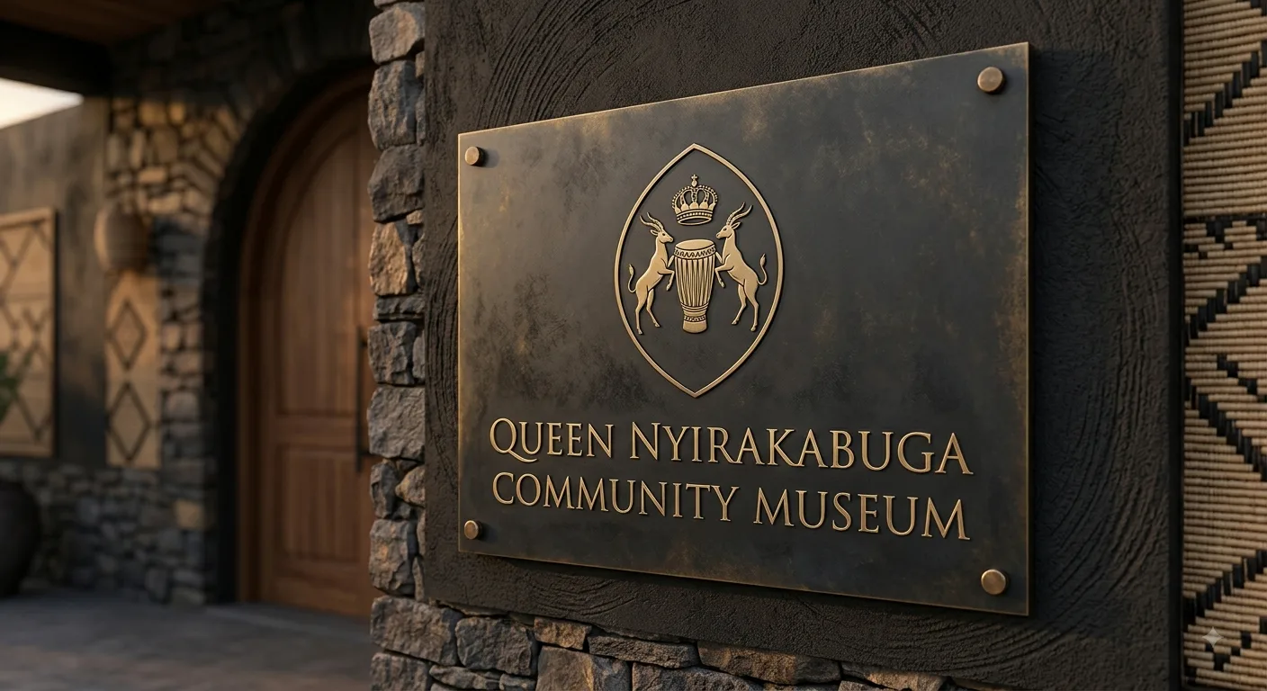 Royal seal at the entrance of Queen Nyirakabuga Community Museum.